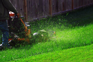 mowing a weed free lawn-Watsons Weed Control